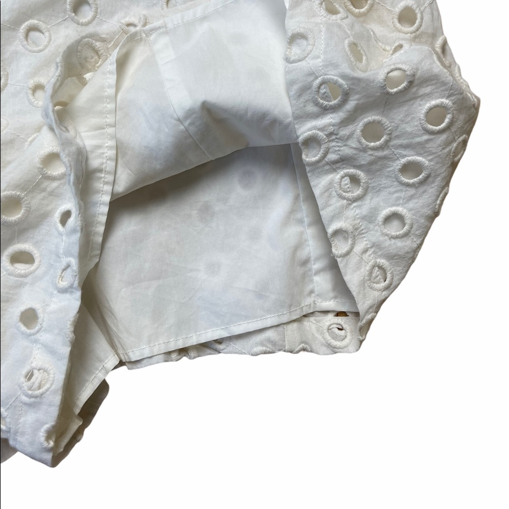 PAPER LONDON | High Waist Tie Waist Eyelet Shorts - Picture 6 of 10